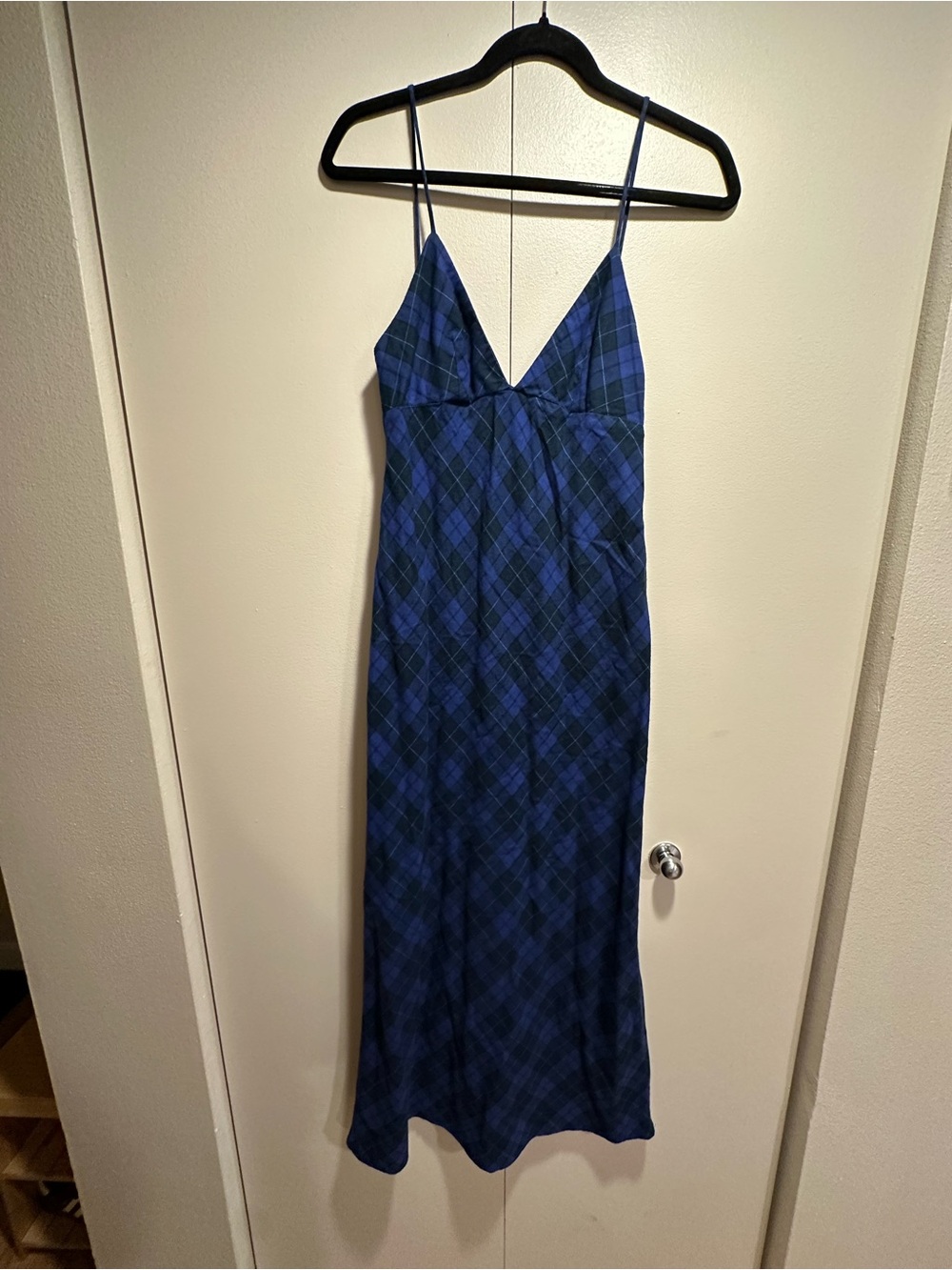 Zara Whimsigoth Maxi Dress in Navy Plaid